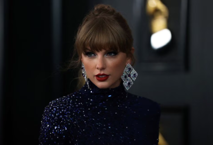 Taylor Swift ở lễ trao giải Grammy hồi tháng 2. Ảnh: Reuters
