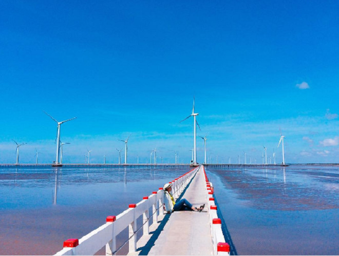 Với tất cả 62 cột tháp và turbine điện gió đều được đặt trên biển, nơi đây trở thành cánh đồng quạt gió có quy mô lớn nhất Việt Nam.