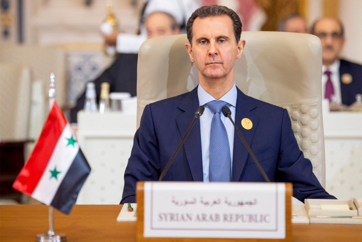 Tổng thống Syria Bashar al-Assad trong cuộc gặp với Liên đoàn Ả Rập tại thủ đô Riyadh, Saudi Arabia ngày 11-11-2023 - Ảnh: AFP