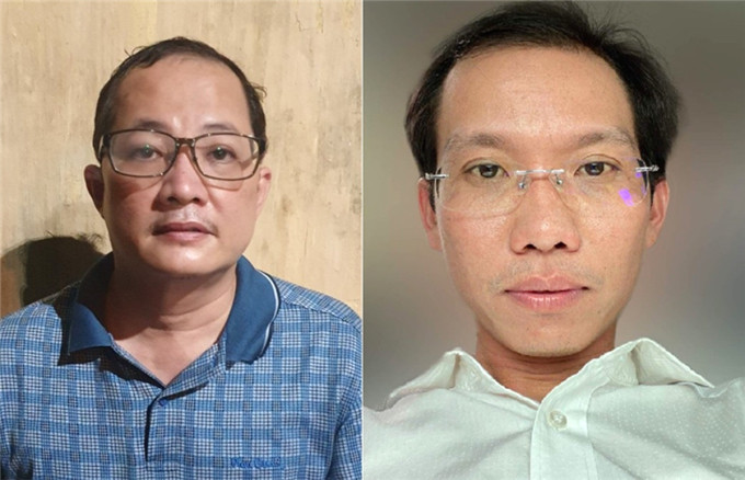 Ông Nguyễn Minh Quân (trái) và Nguyễn Văn Lợi. Ảnh: Công an cung cấp