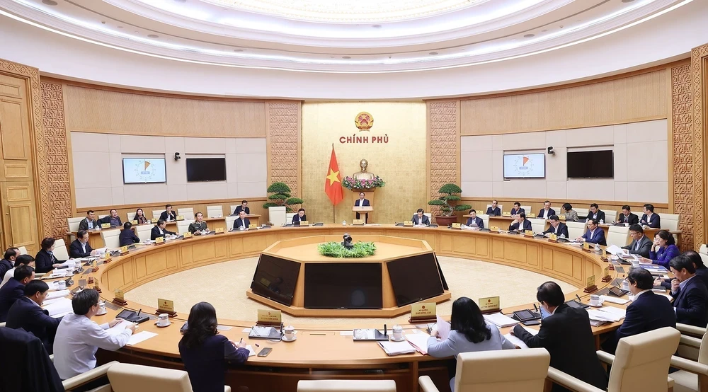 Quang cảnh phiên họp Chính phủ thường kỳ tháng 11/2023. (Ảnh: Dương Giang/TTXVN)