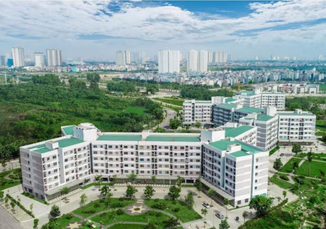 Khu nhà ở xã hội Hưng Thịnh tại quận Hà Đông, Hà Nội được Công ty CP Kiến trúc Lập Phương thiết kế đã đạt giải Bạc - Giải thưởng Kiến trúc Quốc gia năm 2018. Ảnh: Thùy Anh