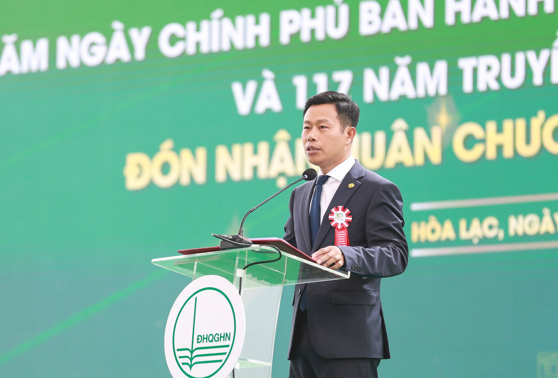 Giám đốc Đại học Quốc gia Hà Nội Lê Quân phát biểu sáng nay.