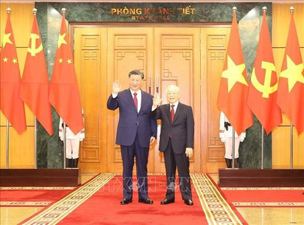 Vietnamese, Chinese Party leaders hold talks hinh anh 2