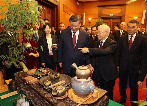 Vietnamese, Chinese Party leaders hold talks hinh anh 3