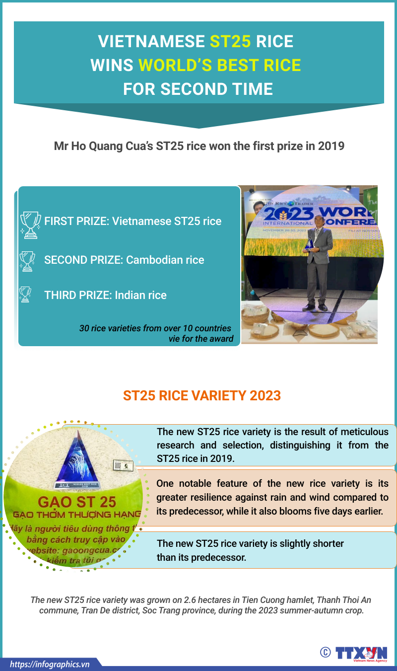 Vietnamese ST25 rice named world’s best for second time hinh anh 1
