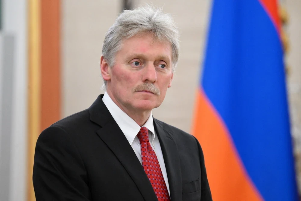 Người phát ngôn Điện Kremlin Dmitry Peskov tại cuộc họp báo ở Moskva, Nga. (Ảnh: AFP/TTXVN)