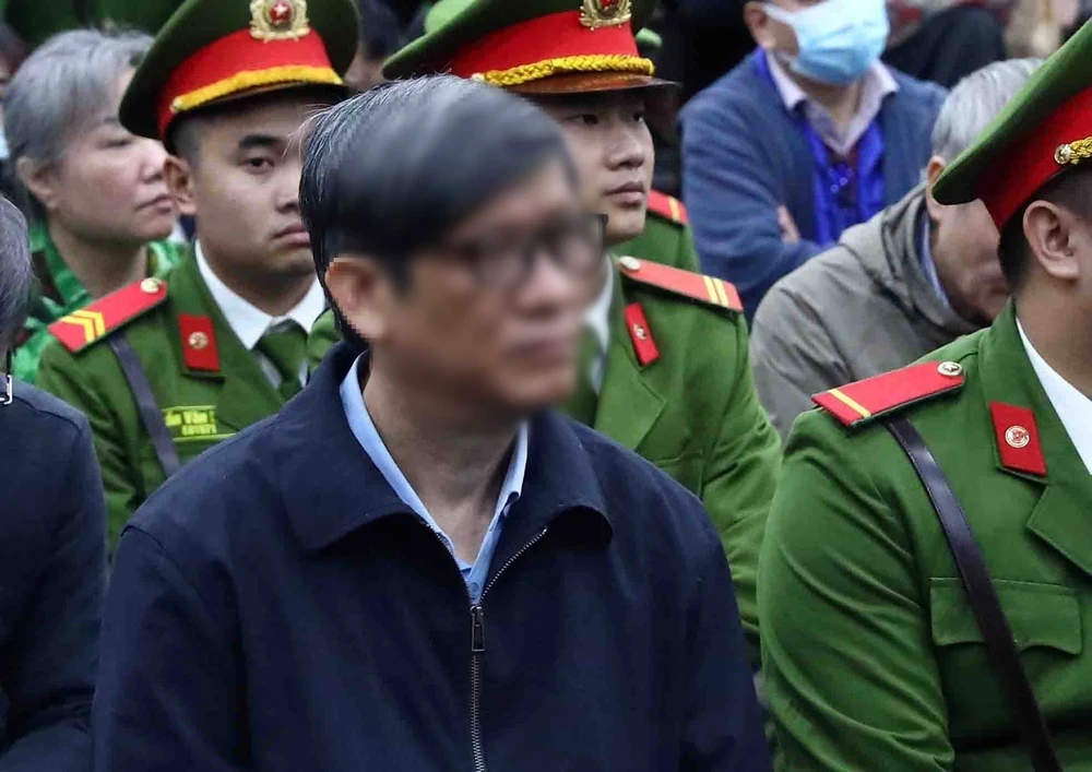 Bị cáo Nguyễn Thanh Long, cựu Bộ trưởng Bộ Y tế tại phiên xét xử. (Ảnh: Phạm Kiên/TTXVN)