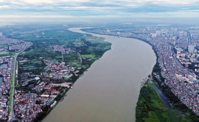 Sông Hồng đoạn chảy qua Hà Nội. Ảnh: Ngọc Thành