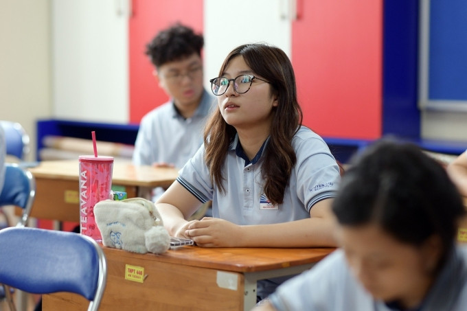 Học sinh trường Nguyễn Siêu trong một buổi vào tháng 8/2023. Ảnh: Nhà trường cung cấp
