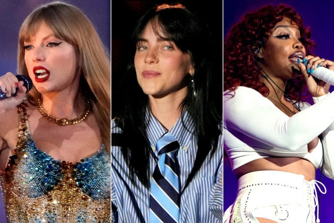 Từ trái qua: Taylor Swift, Billie Eilish và SZA được dự đoán thắng giải Grammy 2024. Ảnh: Grammy Awards