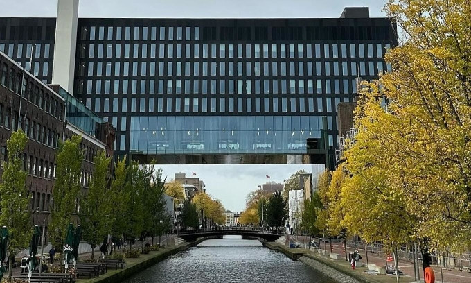 Khuôn viên Đại học Amsterdam - trường thu hút nhiều sinh viên quốc tế nhất ở Hà Lan năm 2022 (9.700 người). Ảnh: University of Amsterdam Fanpage