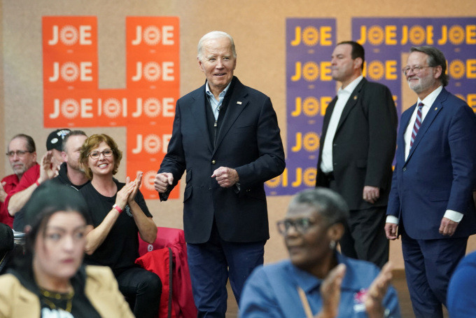Tổng thống Joe Biden trong sự kiện ở Detroit, bang Michigan ngày 1/2. Ảnh: Reuters