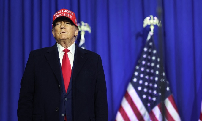 Cựu tổng thống Mỹ Donald Trump tại Waterford, Michigan, hôm 17/2. Ảnh: AFP
