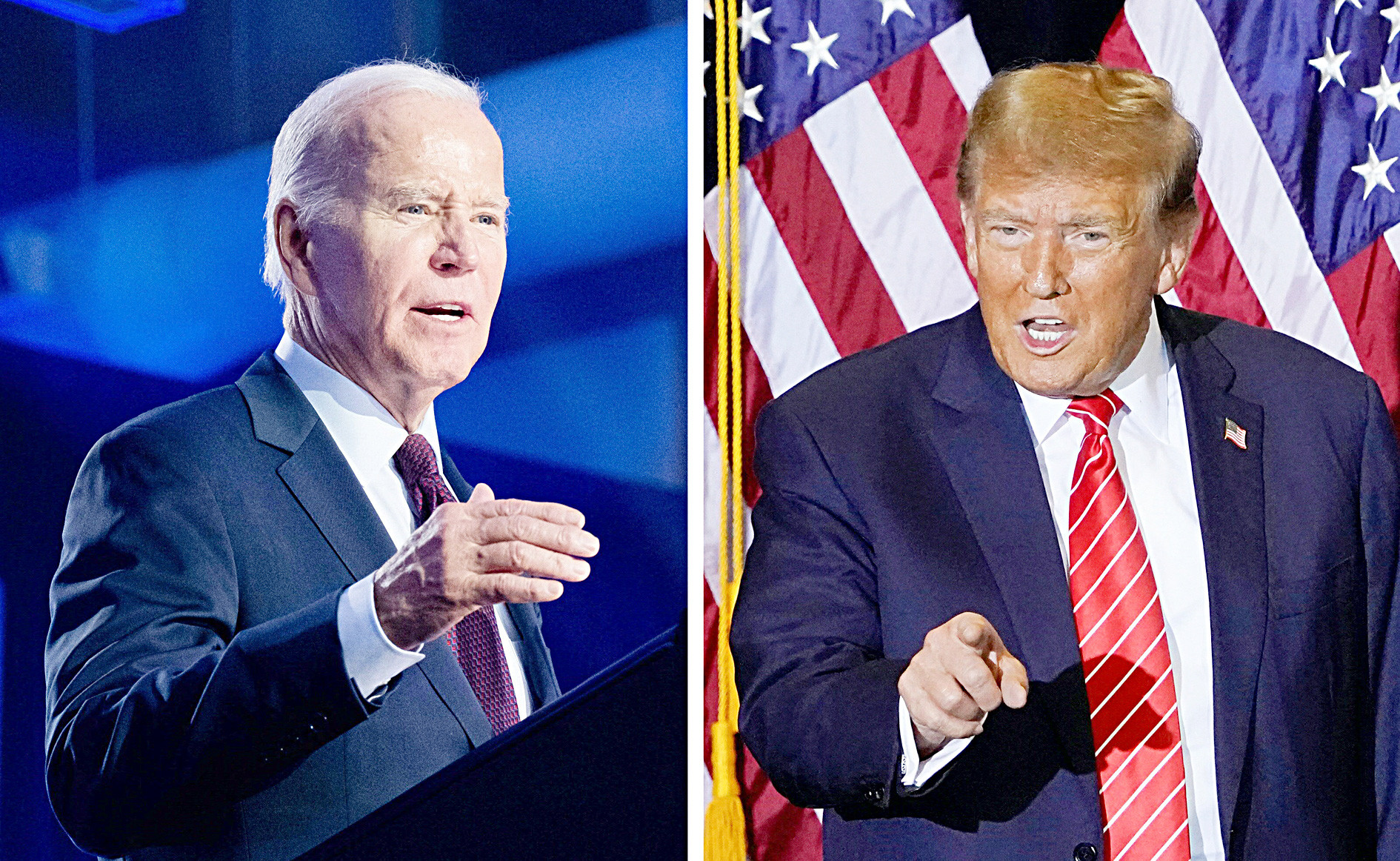 Tổng thống Mỹ Joe Biden và cựu tổng thống Donald Trump được dự đoán sẽ tái đấu vào cuối năm 2024 - Ảnh: AFP