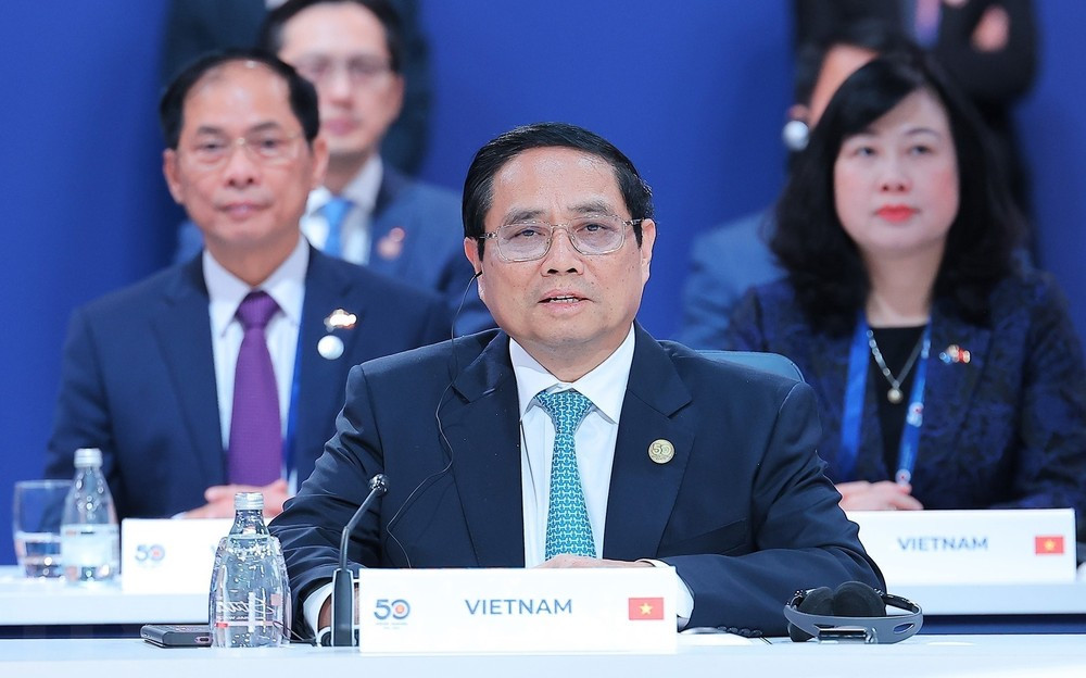 Thủ tướng Phạm Minh Chính dự phiên họp toàn thể. (Ảnh: Dương Giang/TTXVN)