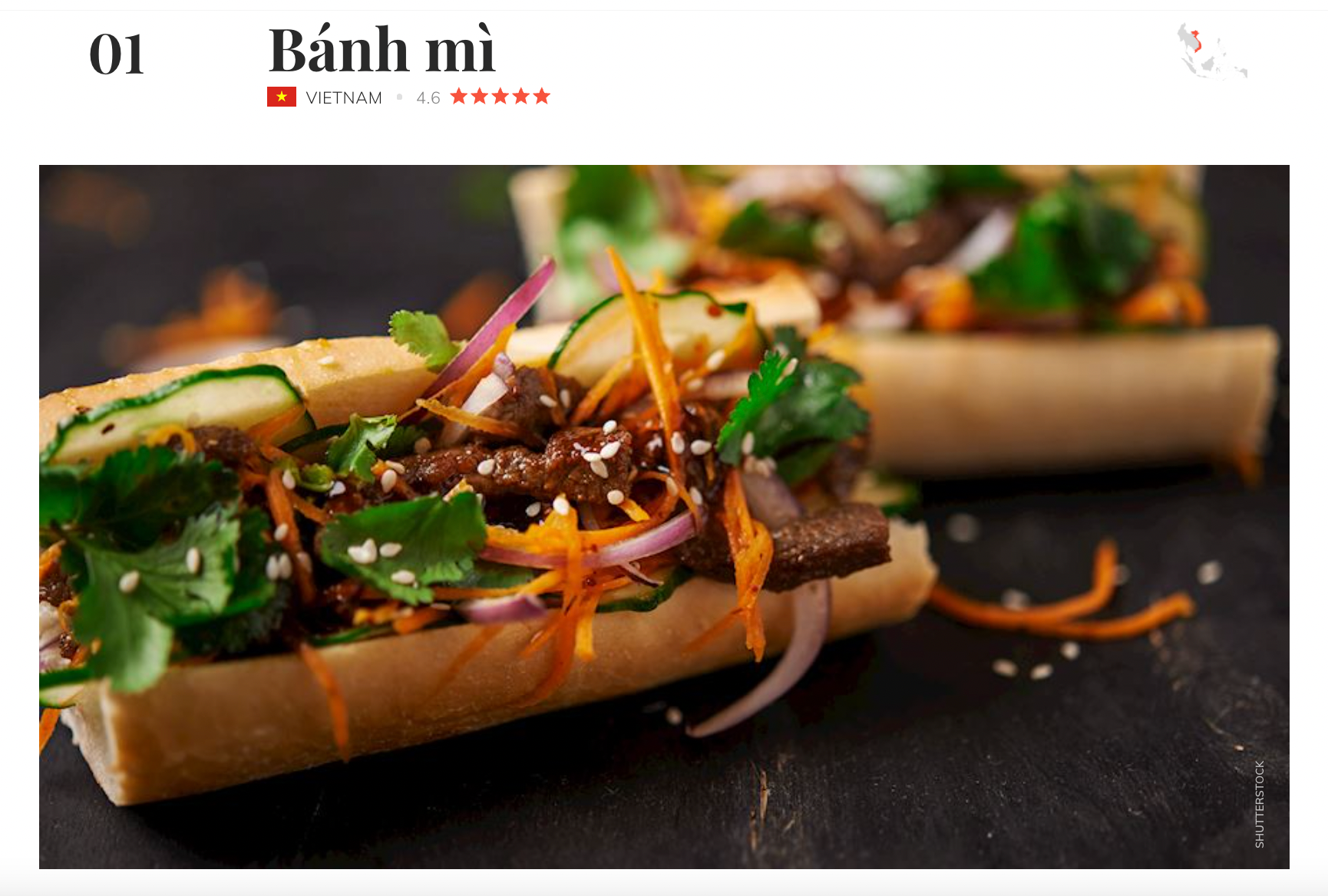 Bánh mì Việt Nam xếp hạng nhất trong danh sách của TasteAtlas - Ảnh chụp màn hình