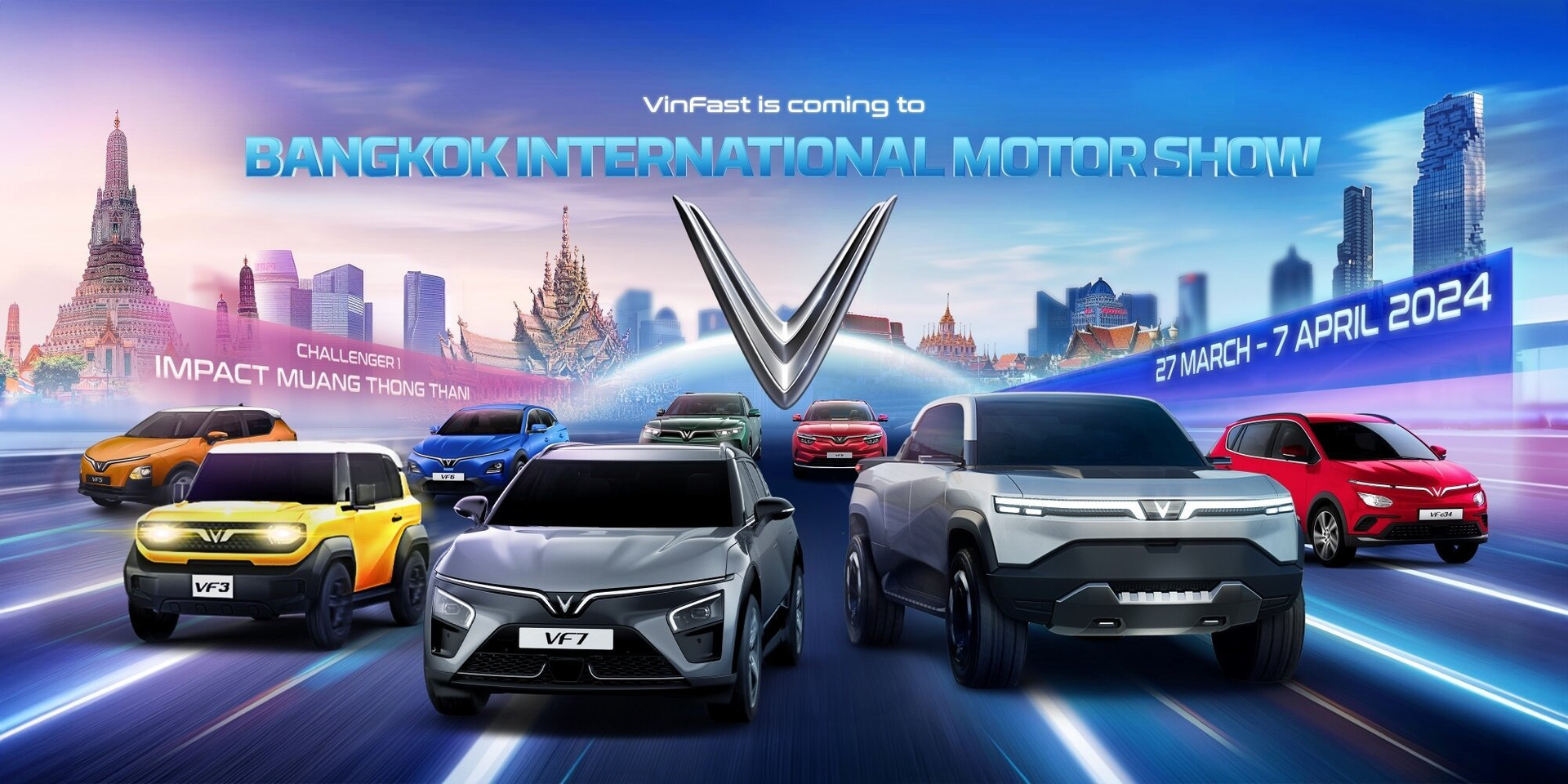 VinFast Auto sẽ tham dự triển lãm ô tô quốc tế Bangkok lần thứ 45 (BIMS 2024) và ra mắt thương hiệu tại Thái Lan.