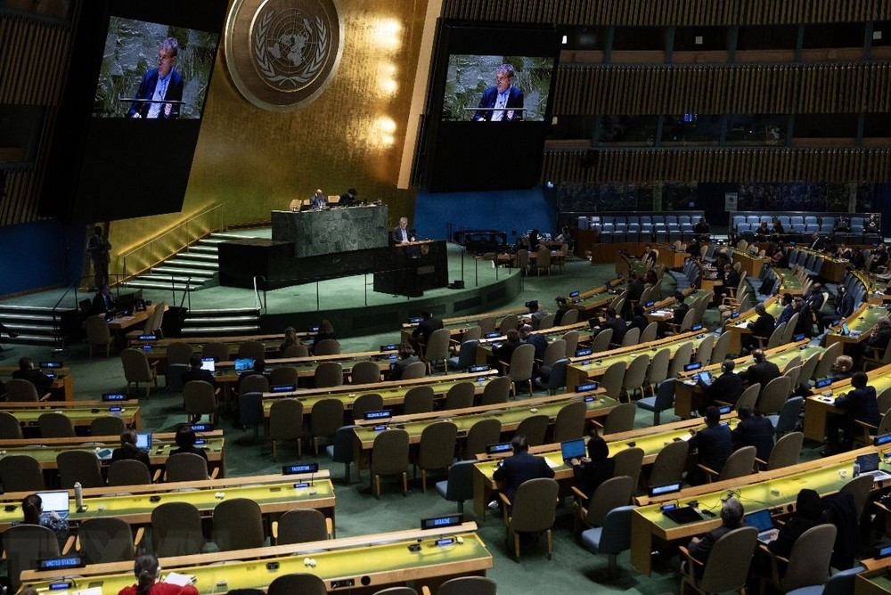 Một phiên họp của Đại hội đồng Liên hợp quốc. (Ảnh: AA/TTXVN) 
