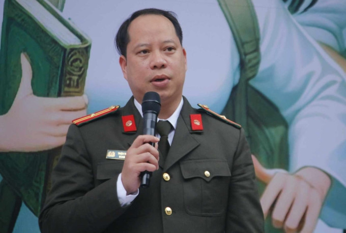 Thiếu tá Triệu Thành Đạt, chuyên viên Cục Đào tạo, Bộ Công an. Ảnh: Thanh Hằng