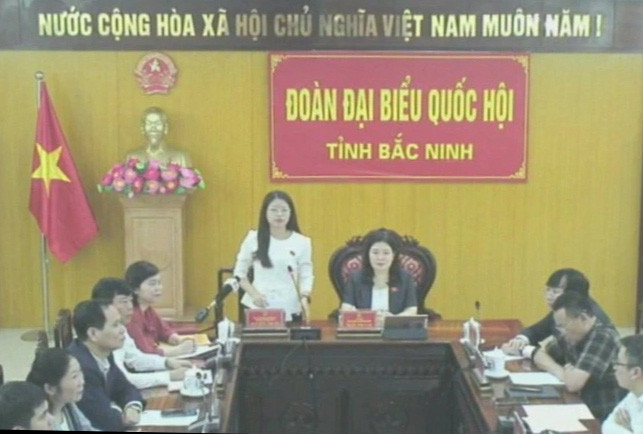 Đại biểu Nguyễn Thị Hà - Đoàn ĐBQH tỉnh Bắc Ninh chất vấn - Ảnh: quochoi.vn