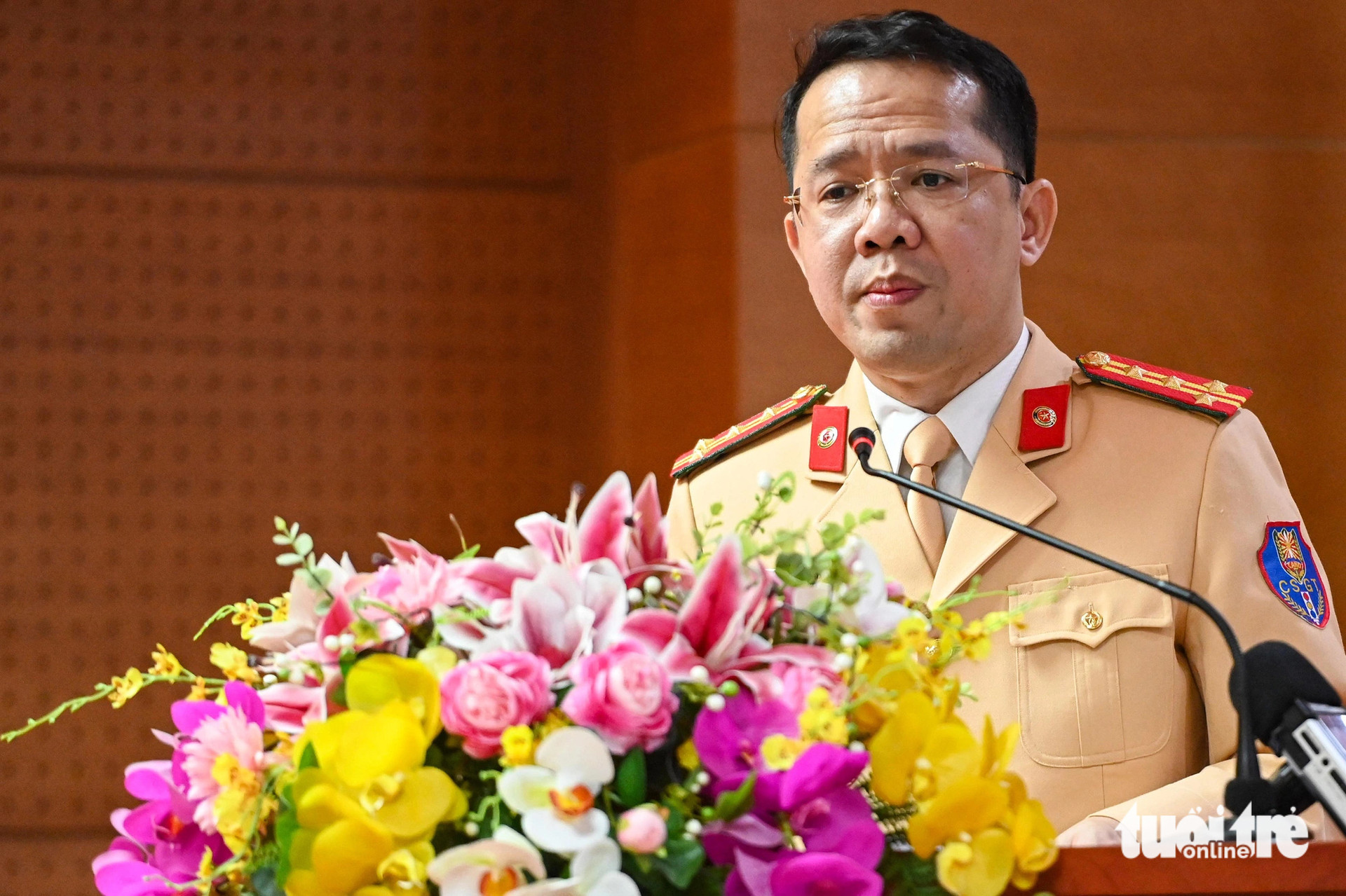 Đại tá Nguyễn Quang Nhật, trưởng Phòng hướng dẫn tuyên truyền, điều tra giải quyết tai nạn giao thông (Cục Cảnh sát giao thông) - Ảnh: HỒNG QUANG