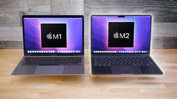 Macbook Air dùng chip M1 và M2. Ảnh: Macrumors
