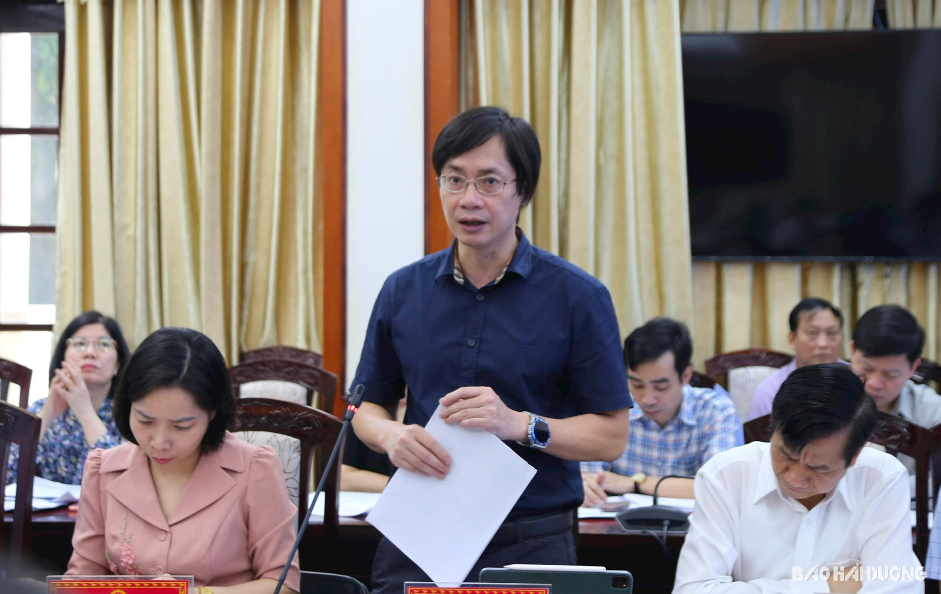 Đồng chí Nguyễn Trọng Tuệ, Giám đốc Sở Tài chính đánh giá tình hình thu chi ngân sách quý I năm 2024 của tỉnh