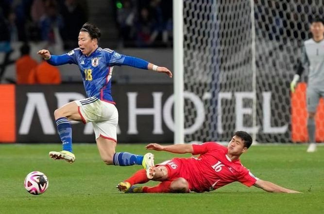 Trận đấu giữa Nhật Bản và Triều Tiên ở lượt trận thứ 4 vòng loại World Cup 2026 bị hủy bỏ (Ảnh: Asashi).