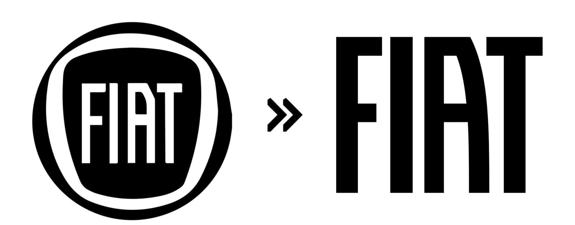 Fiat (2020): Vào năm 2020, Fiat bỏ lại phần viền logo và phóng to dòng chữ tên thương hiệu bên trong để tạo thành logo mới dễ nhận diện từ xa hơn - Ảnh: Motor1