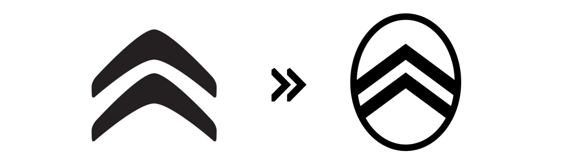 Citroen (2016): Citroen thay mới logo của mình vào năm 2016 - thời điểm các hãng xe quốc tế mới chuẩn bị đổi mới bộ mặt biểu tượng. Hình 2 mũi tên của họ giờ được duỗi thẳng và đặt trong một vòng bầu dục bao bên ngoài theo phong cách khá giống logo nguyên bản sử dụng vào năm 1919 - Ảnh: Motor1