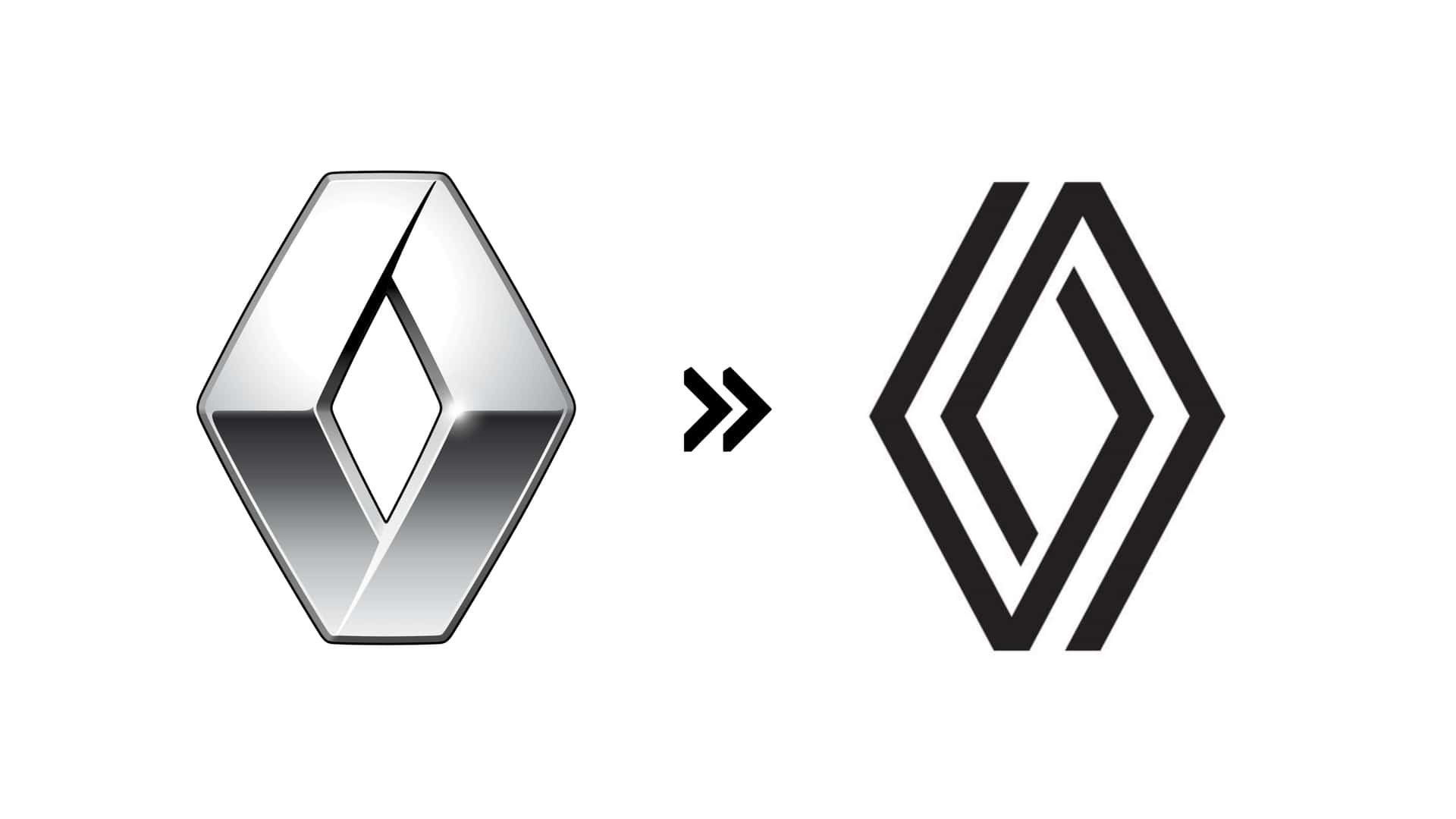Renault (2021): Logo 3D của Renault chuyển sang dùng giao diện 2D cách điệu tạo thành từ 2 đường kẻ vào năm 2021 - Ảnh: Motor1
