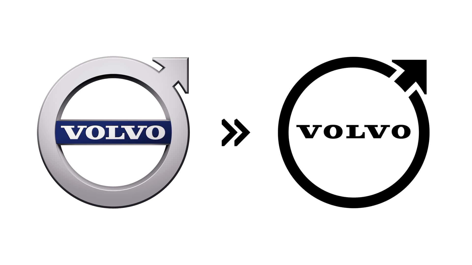 Volvo (2021): Volvo lặng lẽ cập nhật logo của mình vào năm 2021 với phong cách phẳng gọn gàng và đơn giản hơn. Ngoài ra, họ cũng bỏ luôn phần khối bao quanh dòng chữ Volvo trước đây - Ảnh: Motor1