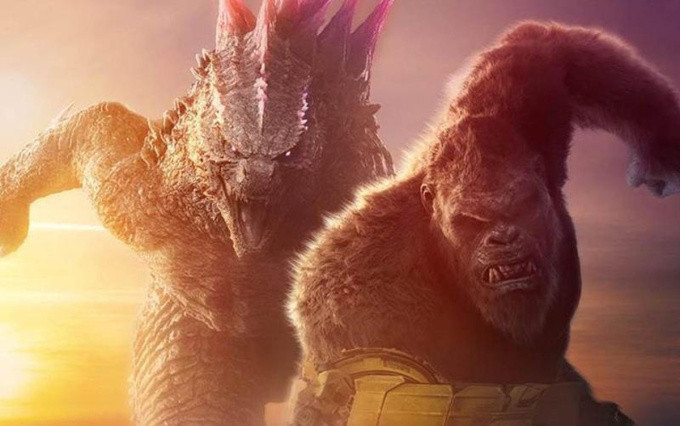 Kong (phải) và Godzilla hợp tác đánh bại kẻ thù trong phim mới. Ảnh:Warner Bros.