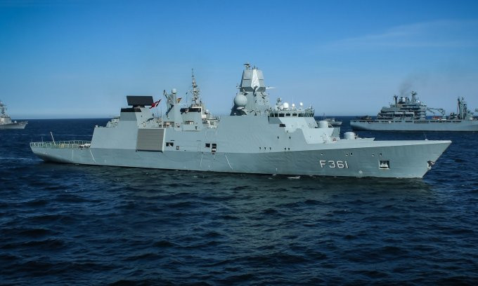 Tàu hộ vệ Iver Huitfeldt tham gia diễn tập của NATO ở biển Baltic hồi năm 2018. Ảnh: US Navy