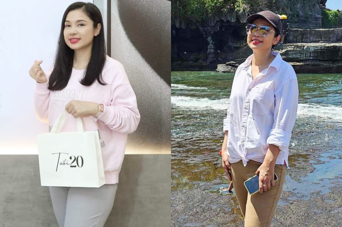 Việt Trinh trước và sau khi siết cân. Ảnh: Nhân vật cung cấp