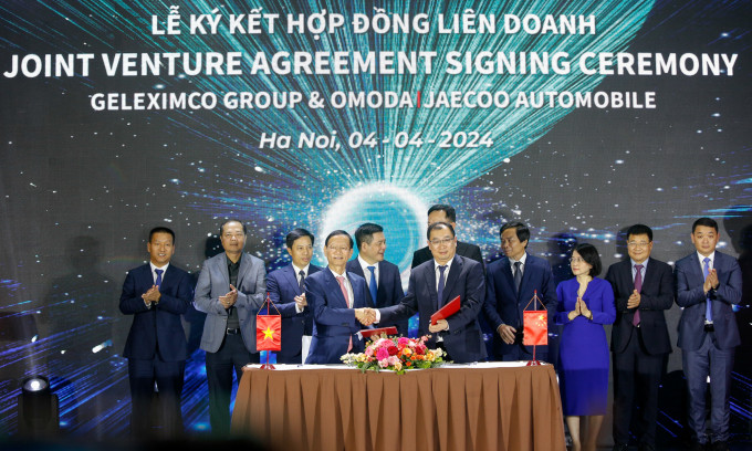 Lễ ký kết hợp đồng liên doanh giữa Omoda&Jaecoo và tập đoàn Galeximco. Ảnh: Lương Dũng