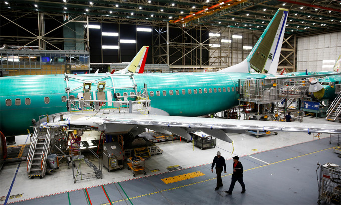 Xưởng chế tạo máy bay Boeing 737 tại Renton, bang Washington, Mỹ tháng 3/2019. Ảnh: Reuters