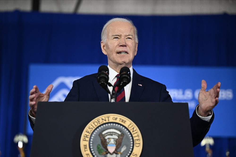 Tổng thống Mỹ Joe Biden phát biểu tại Milwaukee, Wisconsin. (Ảnh: AFP/TTXVN)