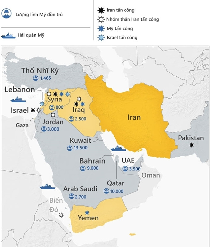 Vị trí Iran, Israel và các nước lân cận. Đồ họa: CNN