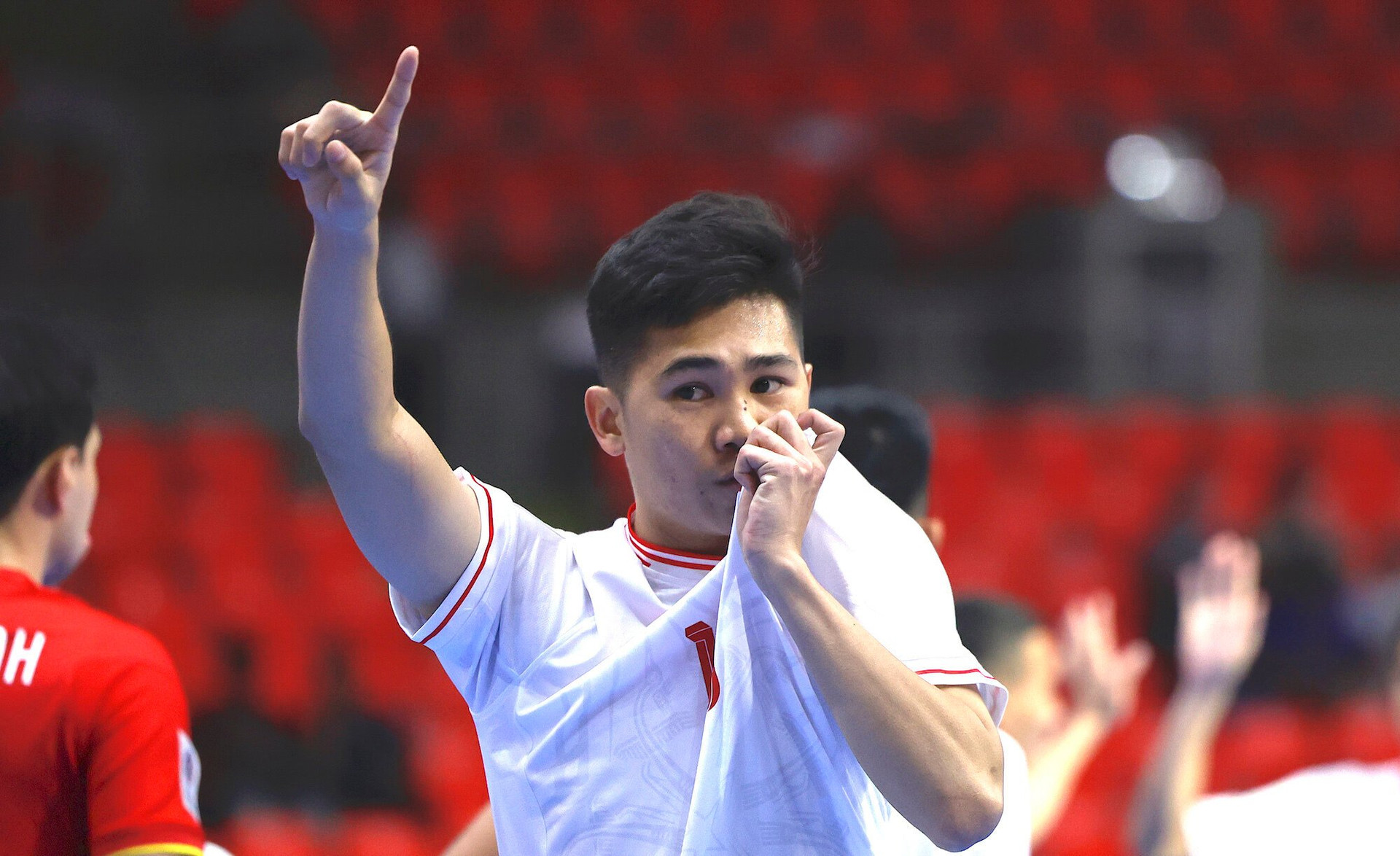 Nhan Gia Hưng ghi bàn thắng cho đội tuyển futsal Việt Nam.