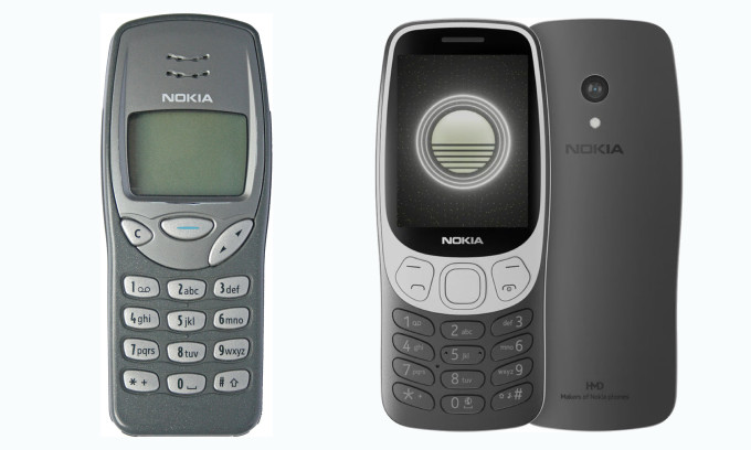 Nokia 3210 (1999) bên trái và Nokia 3210 (2024) bên phải. Ảnh: Nokia/HMD Global