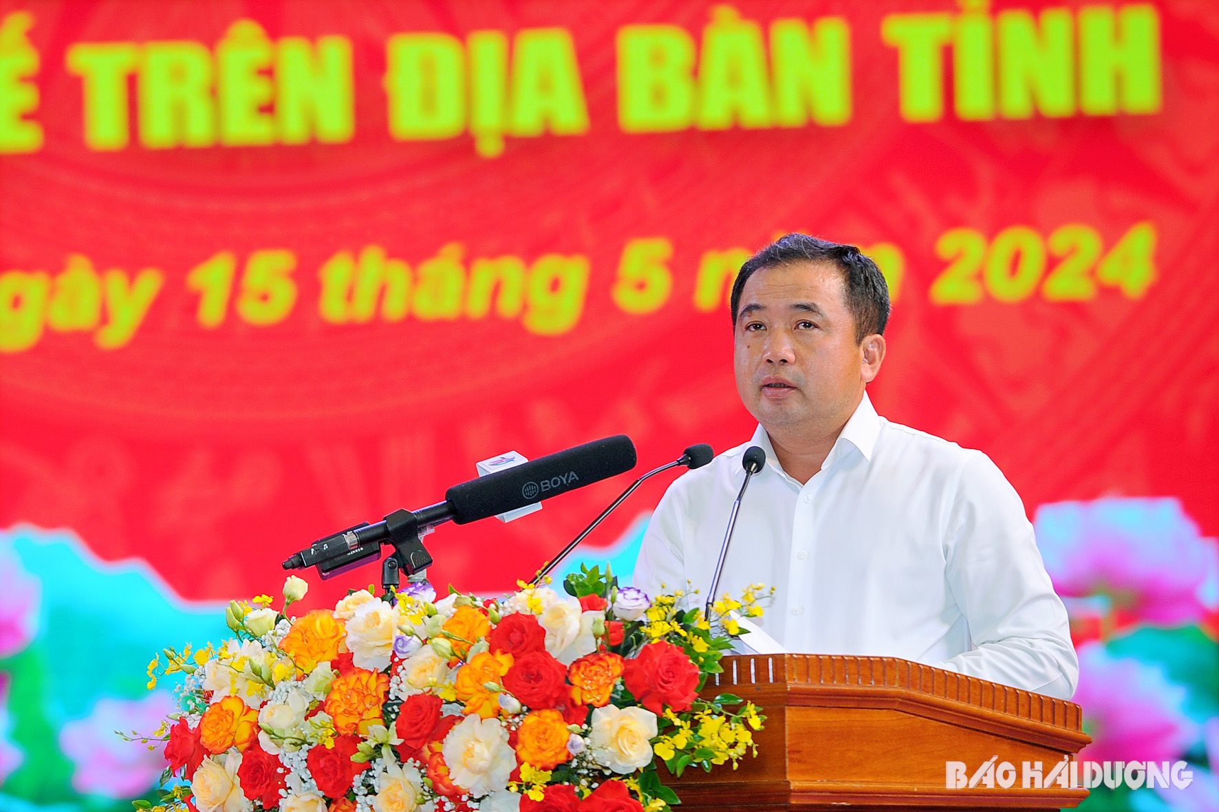 Đồng chí Trần Đức Thắng, Uỷ viên Trung ương Đảng, Bí thư Tỉnh uỷ phát biểu kết luận hội nghị