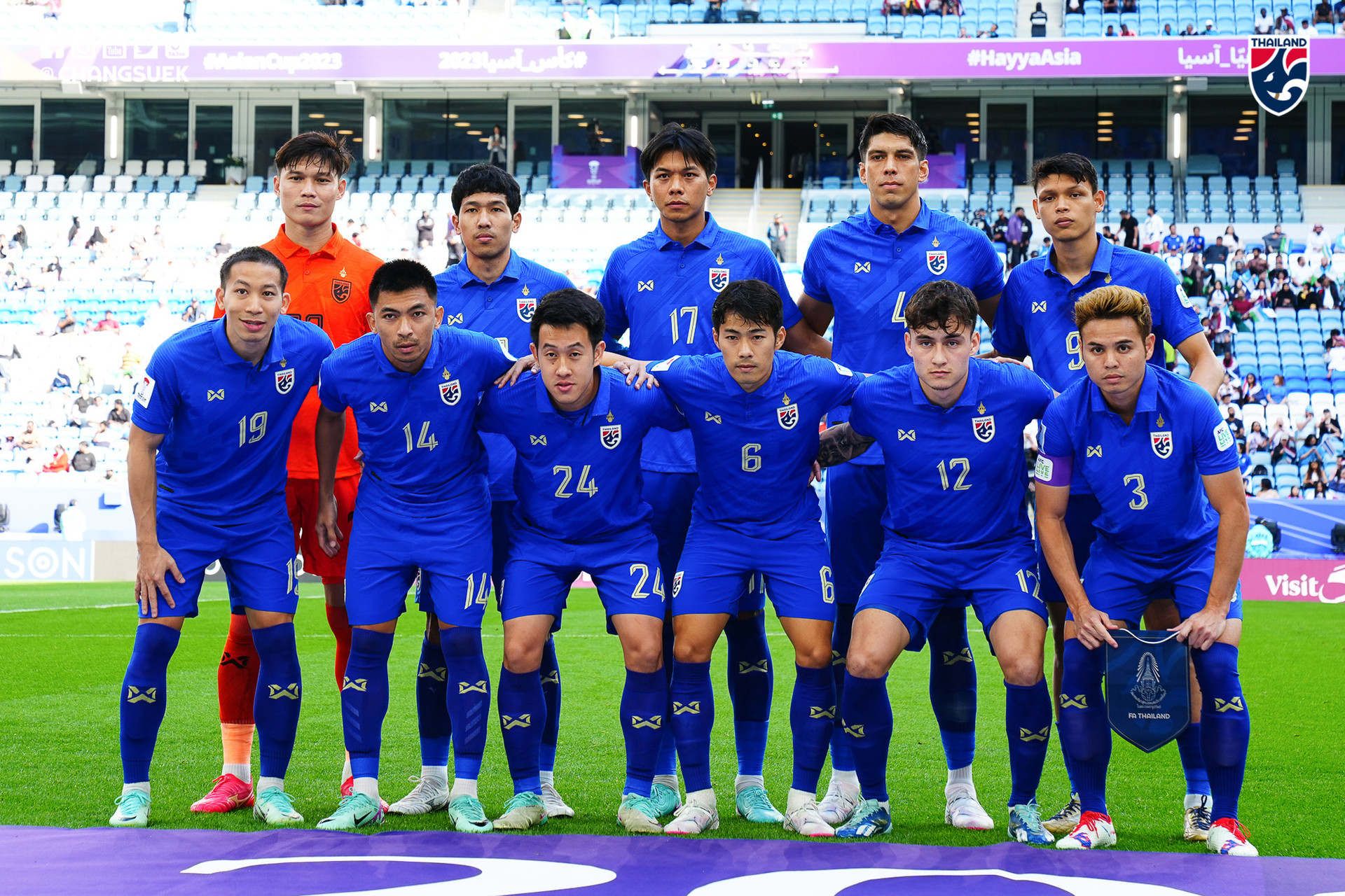 Thành tích khả quan gần nhất của đội tuyển Thái Lan là vào đến tứ kết Asian Cup 2023 sau khi không để thua trận nào ở vòng bảng - Ảnh: CHANGSUEK