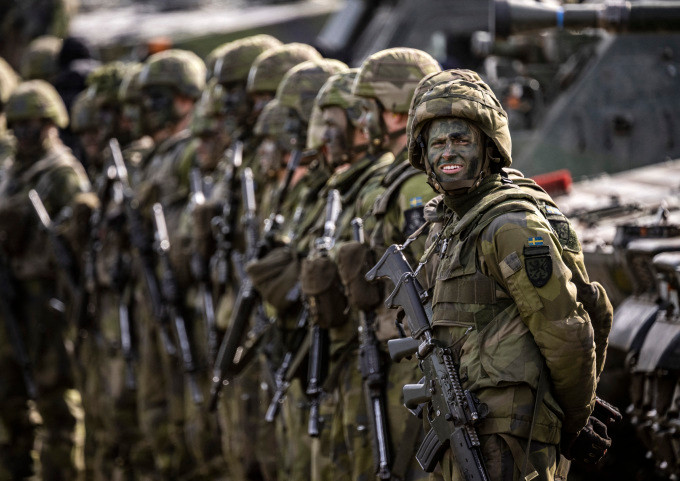 Lính nghĩa vụ quân sự tham gia diễn tập tại Kristianstad, Thụy Điển hồi tháng 5/2023. Ảnh: AFP
