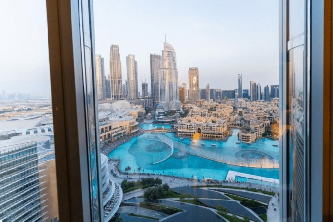 Tầm nhìn từ một căn hộ tại Burj Khalifa ra bên ngoài. Ảnh: Property Finder