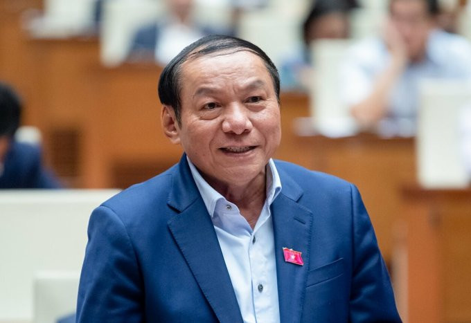 Bộ trưởng Văn hóa Thể thao và Du lịch Nguyễn Văn Hùng. Ảnh: Media Quốc hội