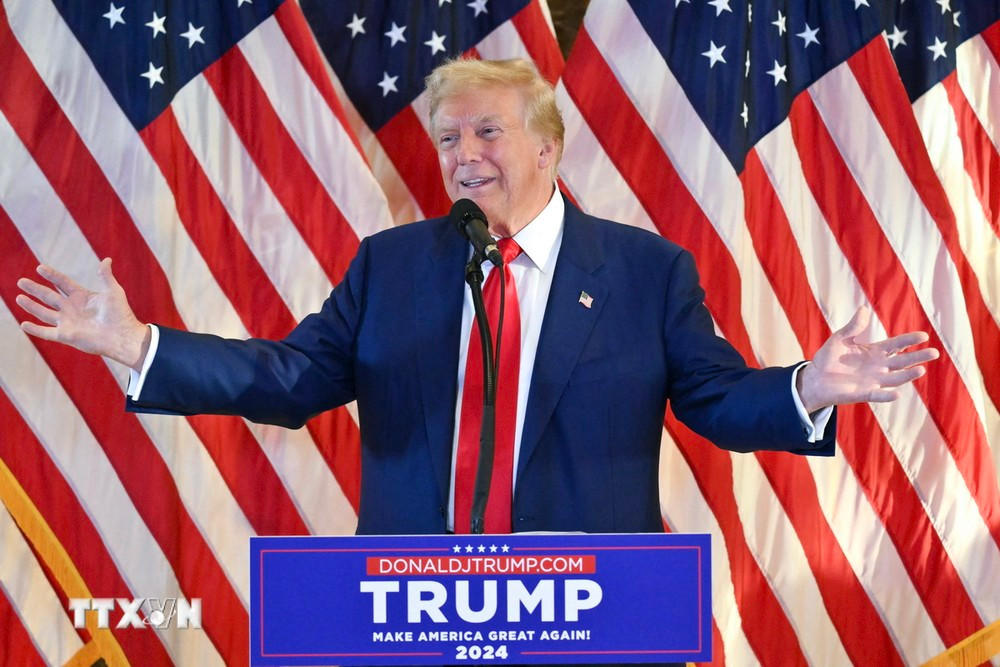 Cựu Tổng thống Mỹ Donald Trump phát biểu họp báo tại New York, ngày 31/5/2024. (Ảnh: AFP/TTXVN)