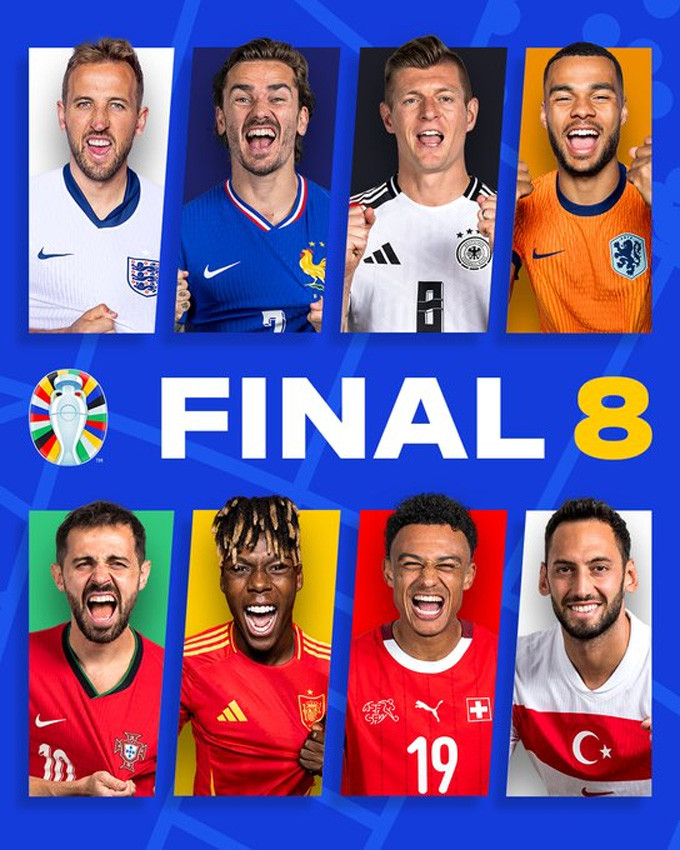 8 cái tên góp mặt ở vòng tứ kết EURO 2024