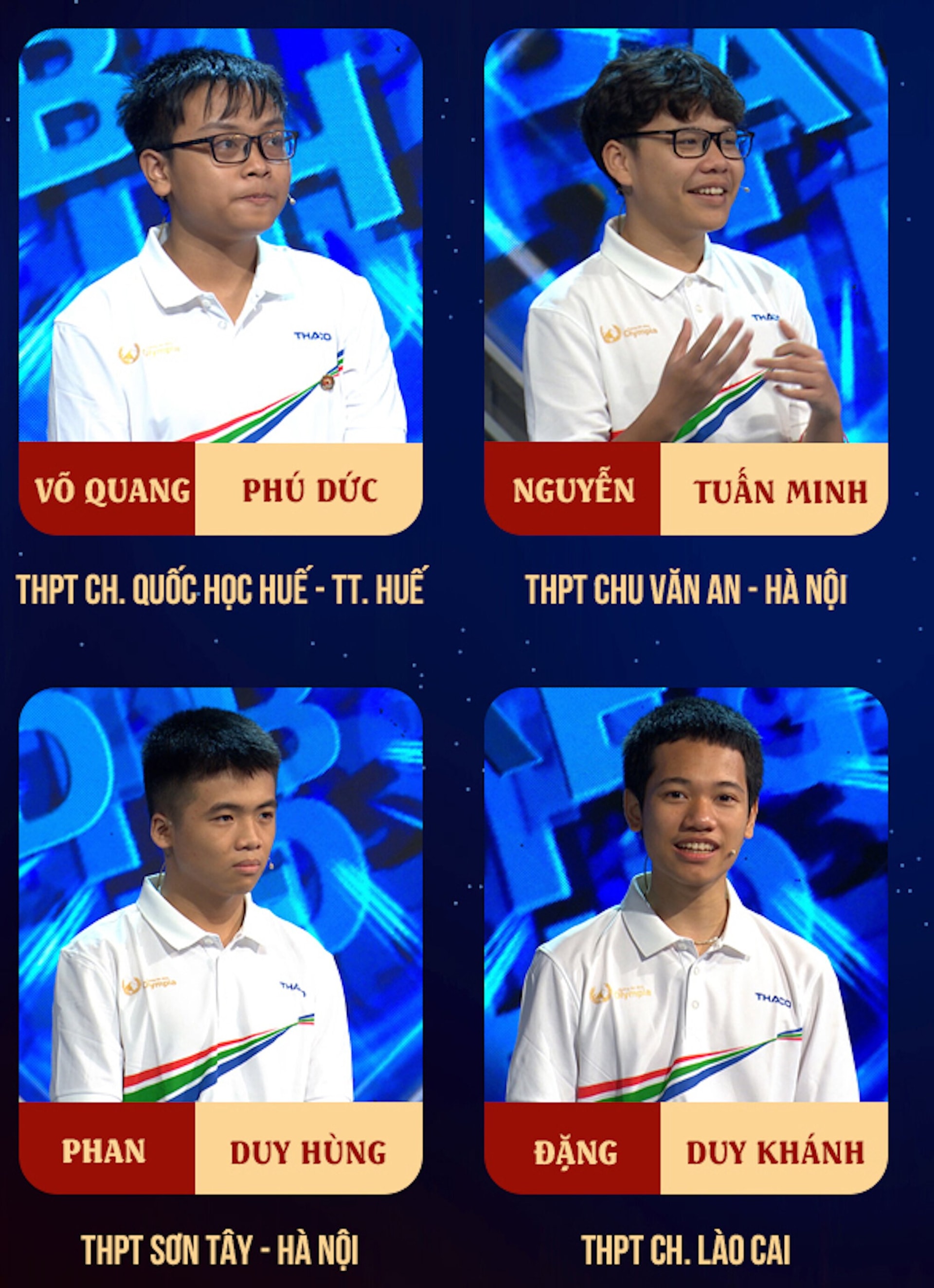 Bốn thí sinh tranh tài trong trận thi quý 3. (Ảnh: BTC)